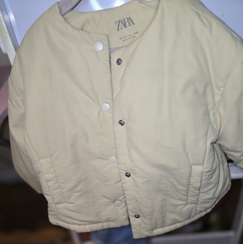Zara Kids Light Cream Puffer Jacket